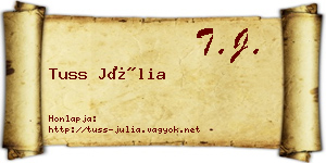 Tuss Júlia névjegykártya
